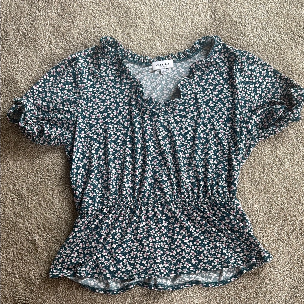 Gilli Women's Floral Top - Blue and Pink